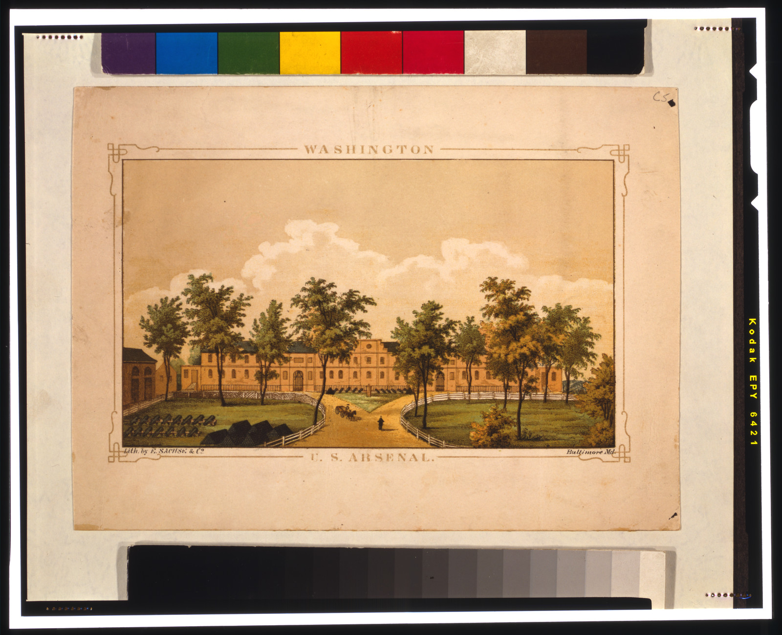 U.S. arsenal--Washington / lith. by E. Sachse & Co., Baltimore, Md., [between 1845 and 1880] — antique lithograph