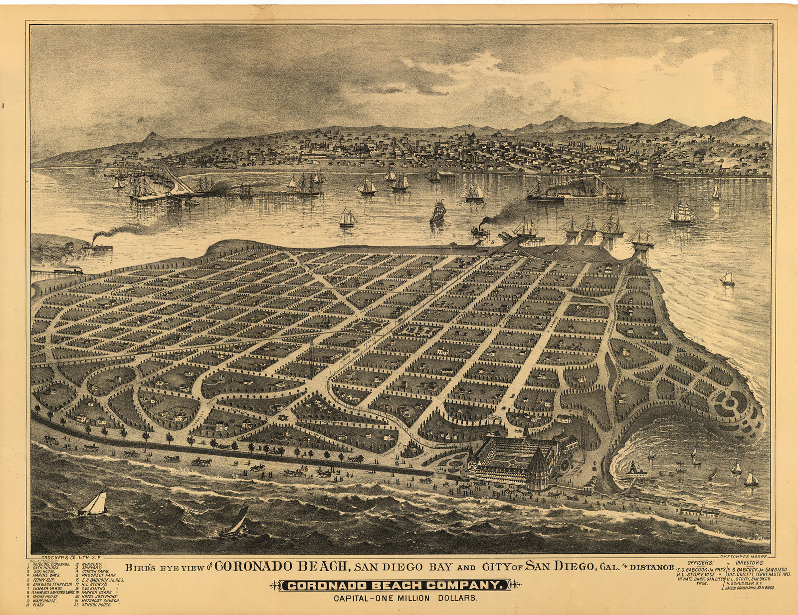 CA SanDiego 1880 MAP, 1880 — antique map