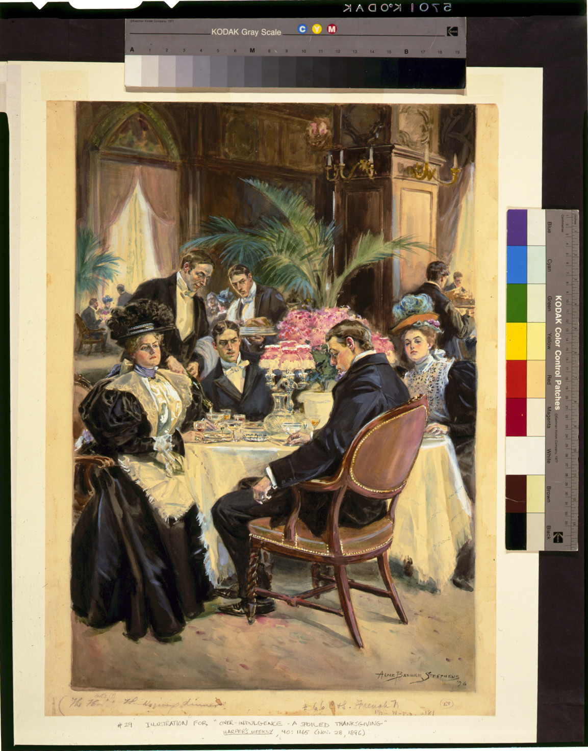 Over-indulgence--a spoiled Thanksgiving, 1 painting : watercolor. — historic image