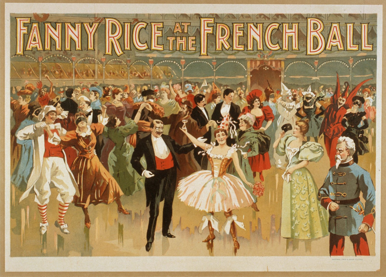 Fanny Rice at the French ball — vintage poster
