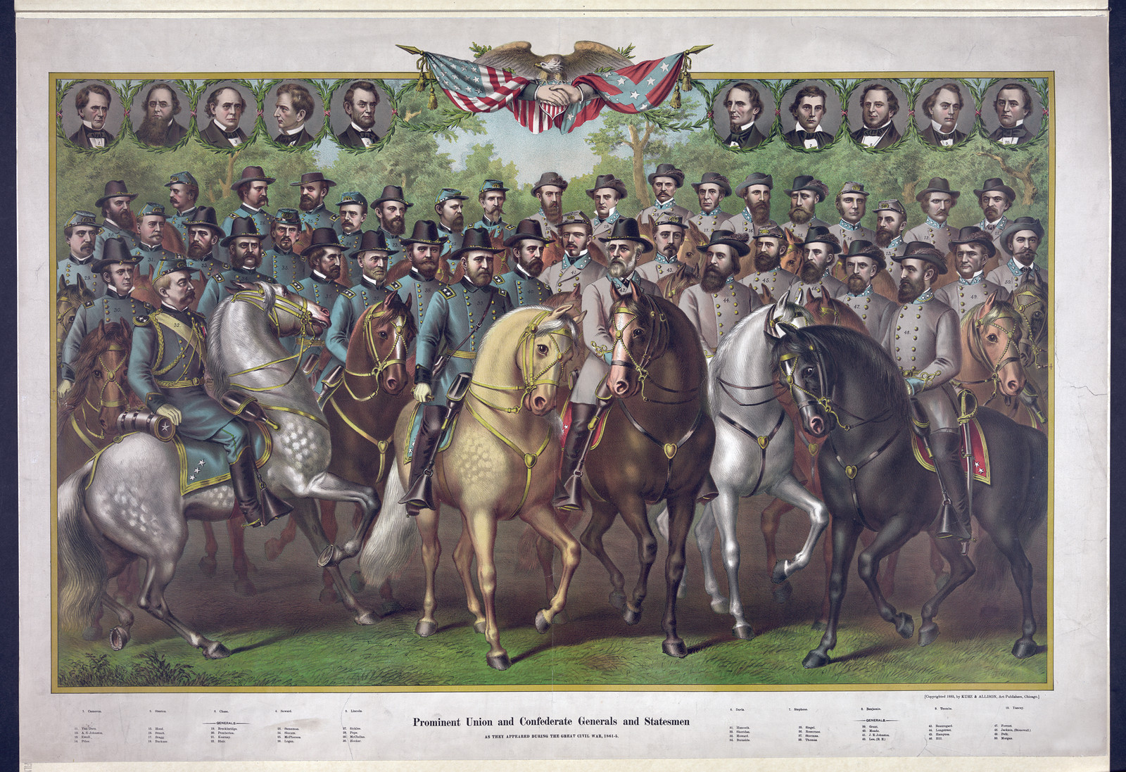 Prominent Union and Confederate Generals and Statesmen — historic image