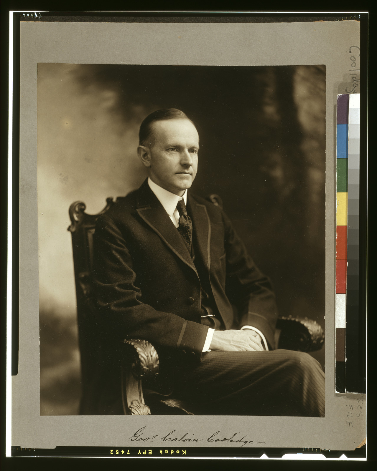Gov'r Calvin Coolidge, [Boston, Mass. : Notman Photo Co.], c1919. — historic photograph