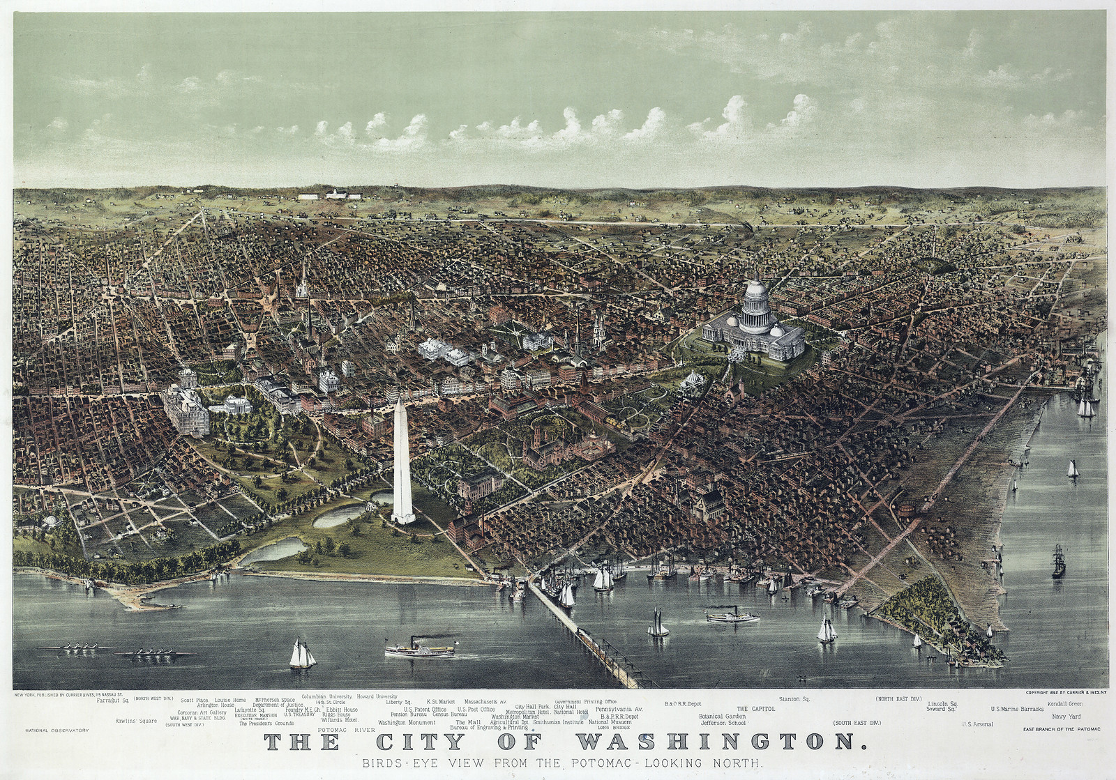 Washington, D.C., 1892, 1892 — antique map