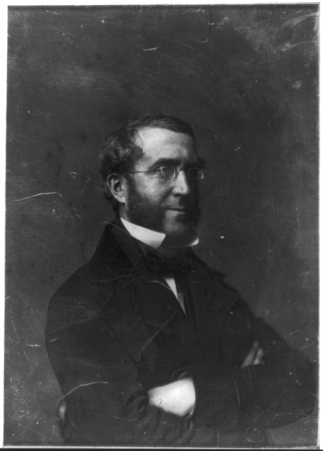 [William Frederick Havemeyer, half-length portrait, three-quarters to right, arms crossed, with side whiskers, wearing spectacles], [between 1844 and 1860] — historic photograph