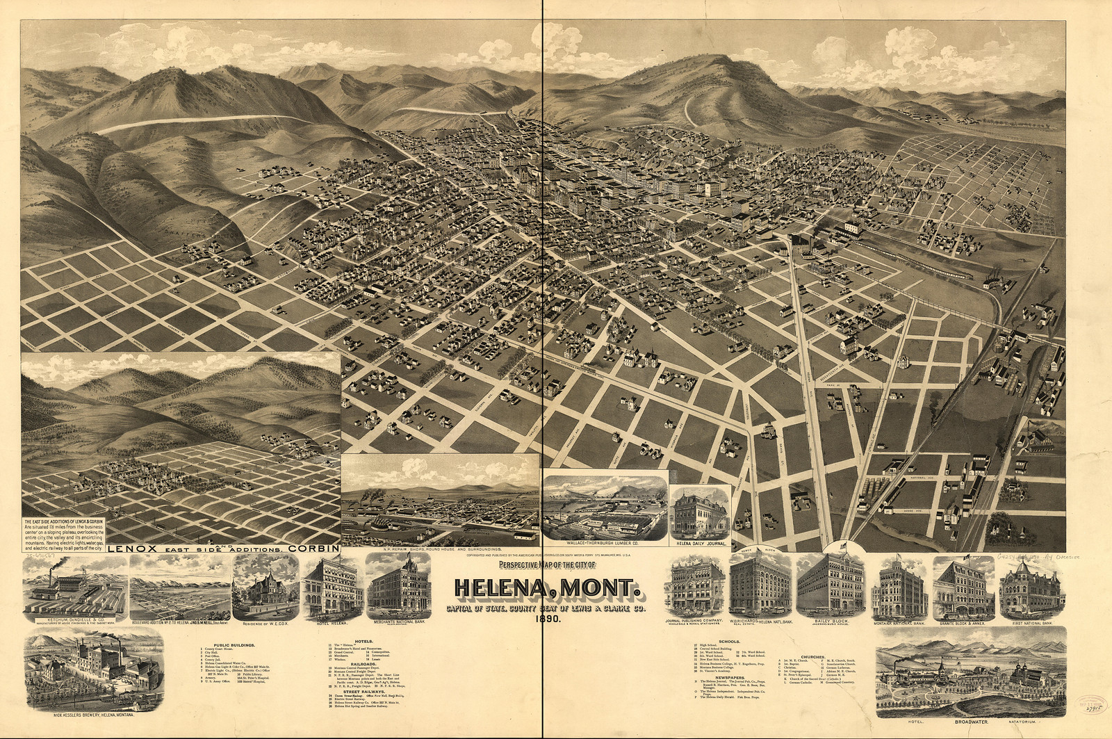 Helena, Montana, 1890, 1890 — antique map