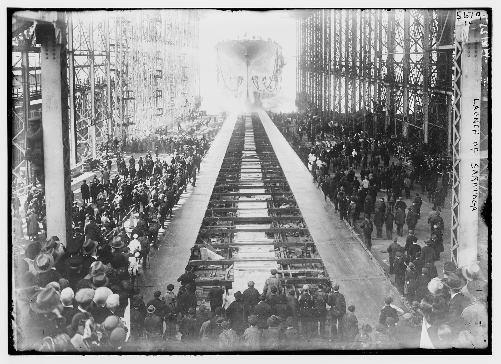Launch of Saratoga, n/a — historic photograph