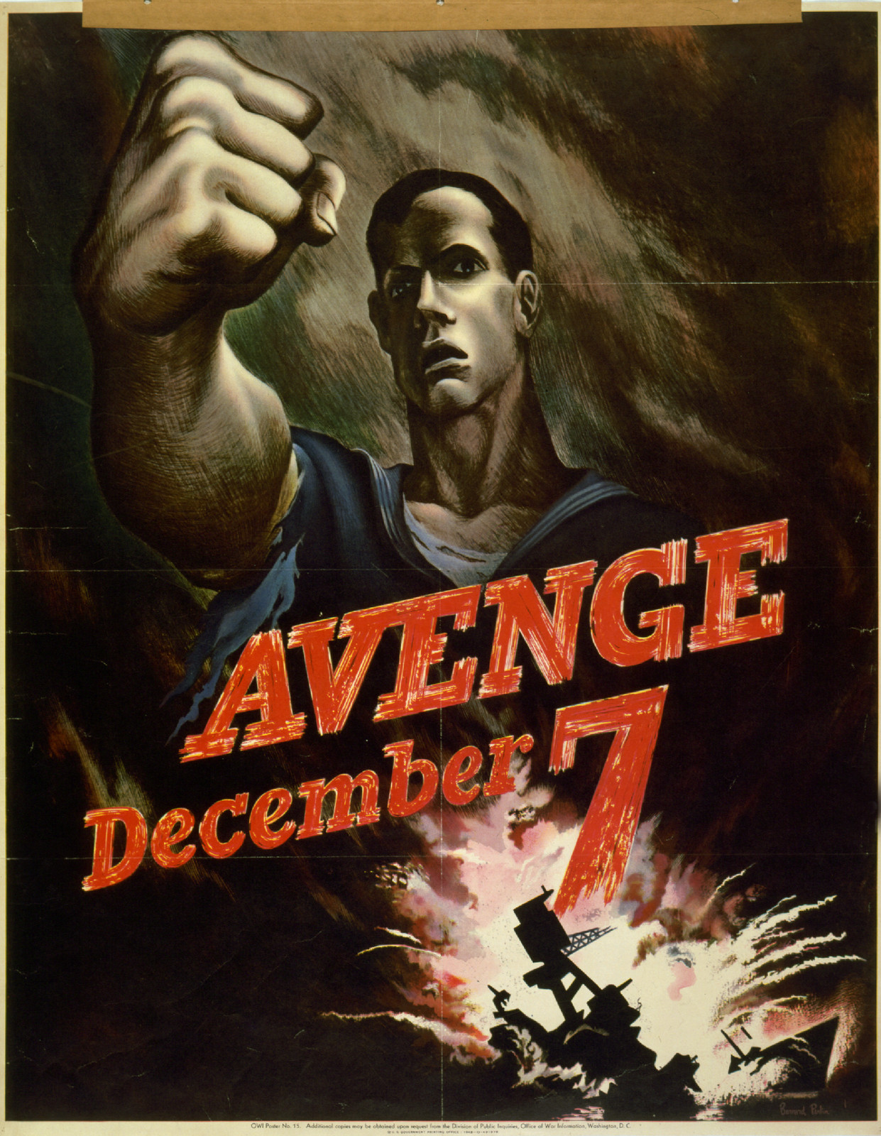 Avenge December 7 / Bernard Perlin., Washington, D.C. : Office of War Information, 1942 (U.S. Government Printing Office) — vintage poster
