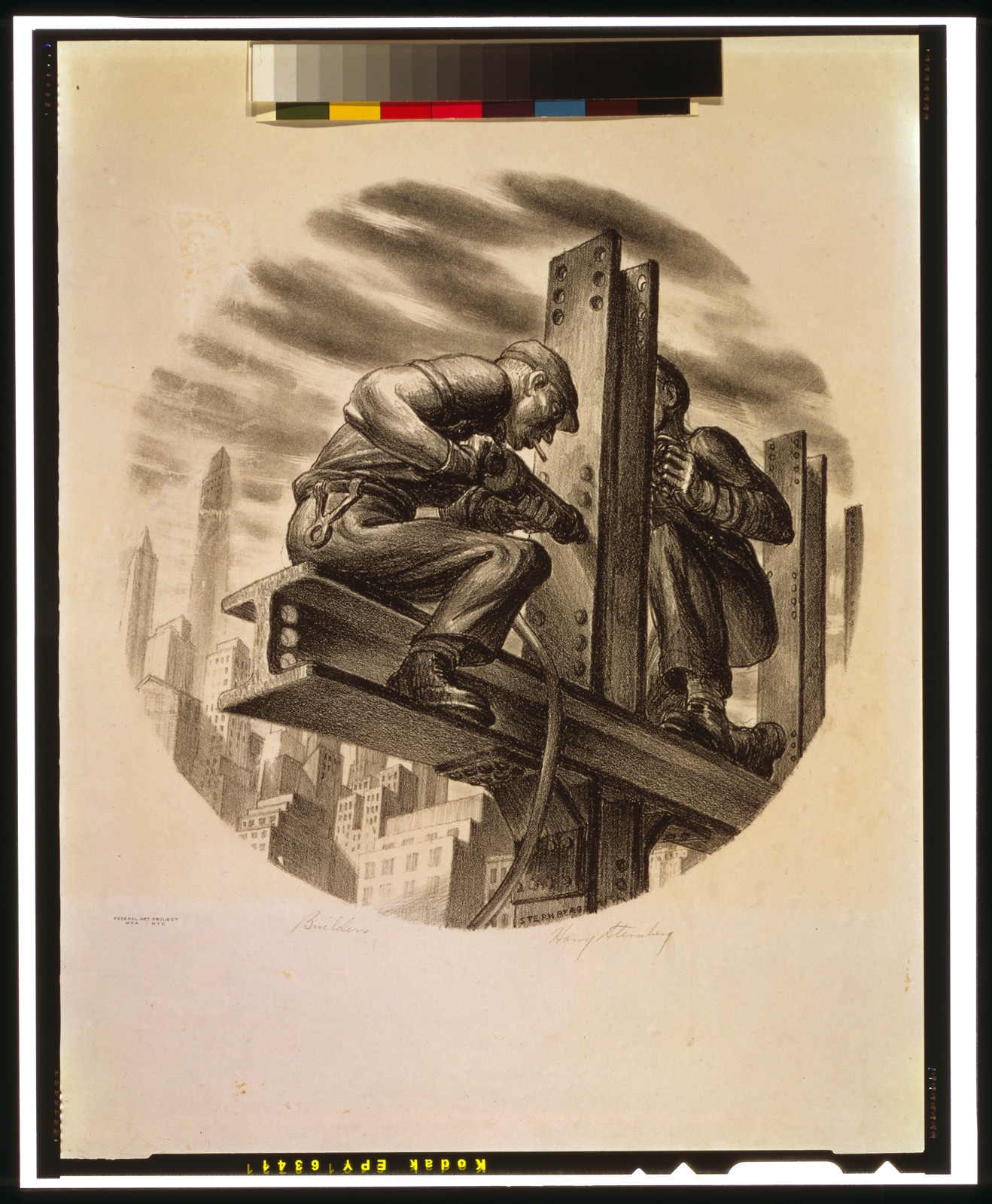 Builders / Sternberg., [1935 or 1936] — antique lithograph