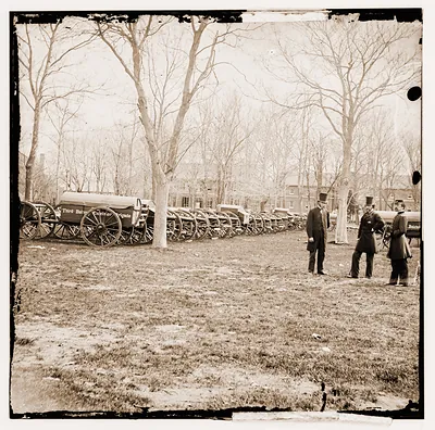 Washington District of Columbia. Wiard gun at U.S. Arsenal. (L to R: Gen. Daniel Si