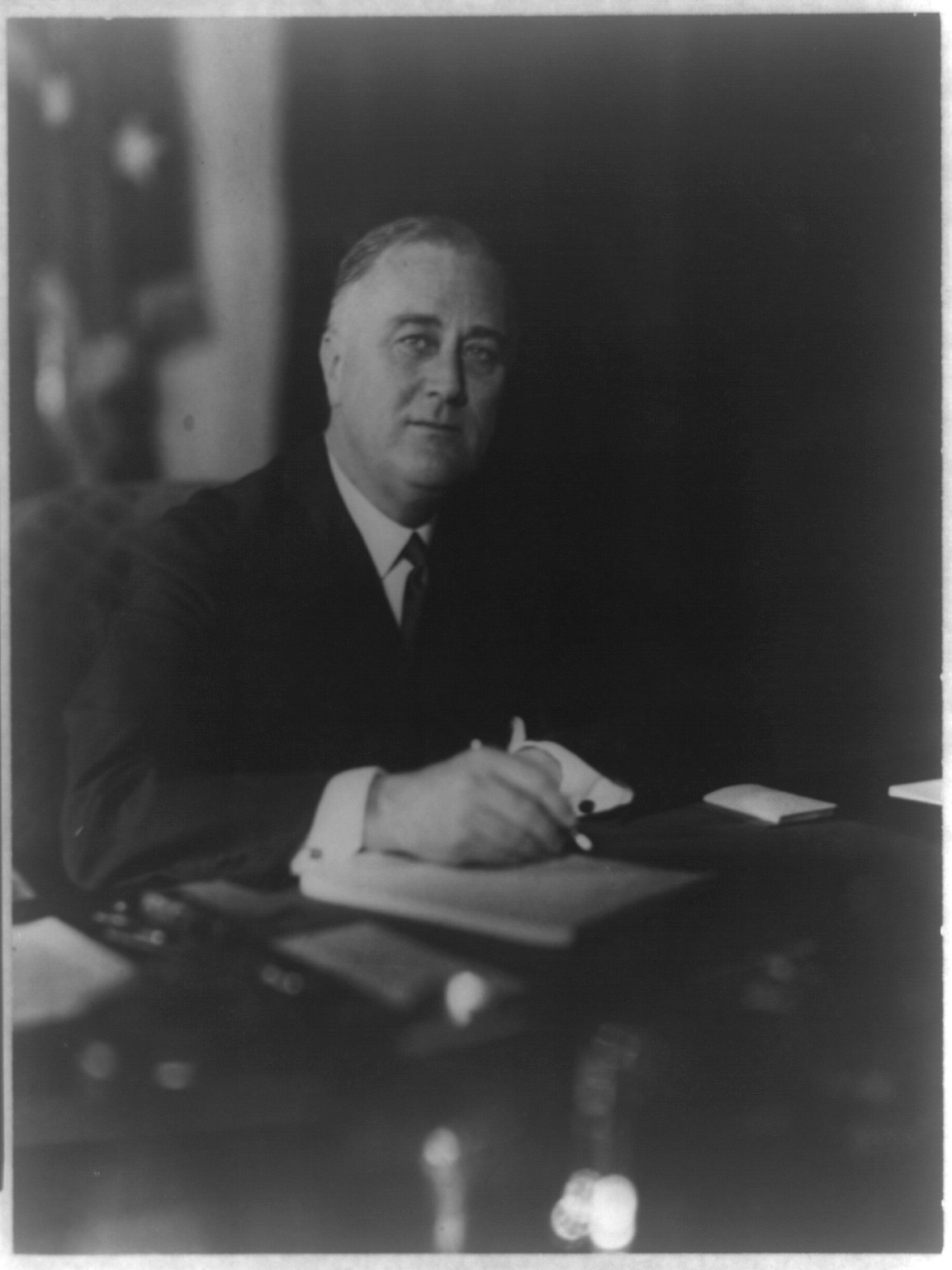 [Franklin Delano Roosevelt, half-length portrait, seated facing slightly right], [between 1930 and 1940] — historic photograph