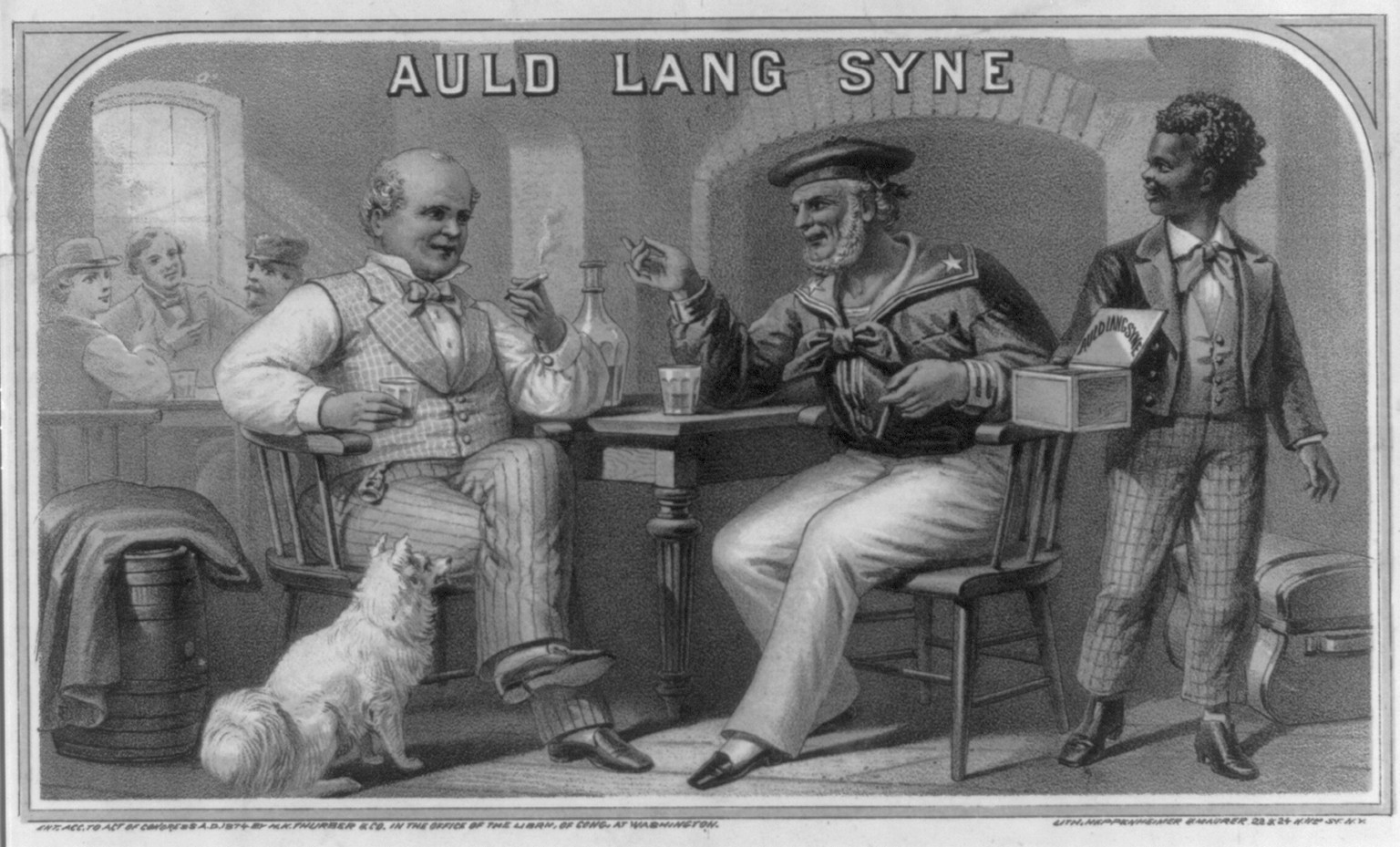 Auld Lang Syne, c1874. — antique lithograph
