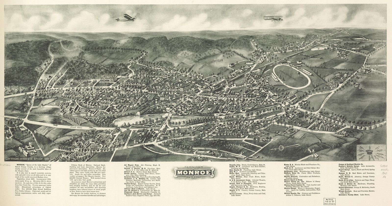 Monroe, New York, 1923, 1923 — antique map
