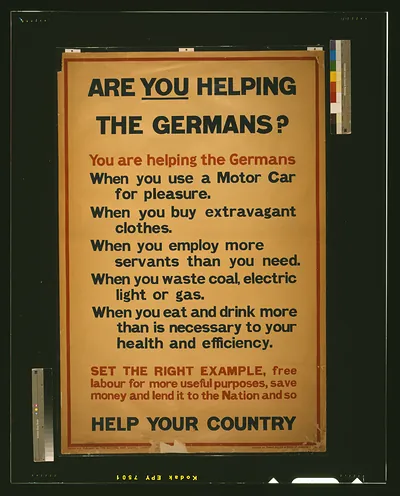 Are you helping the Germans? / printed by David Allen & Sons Ld., Harrow, M[iddlesex].