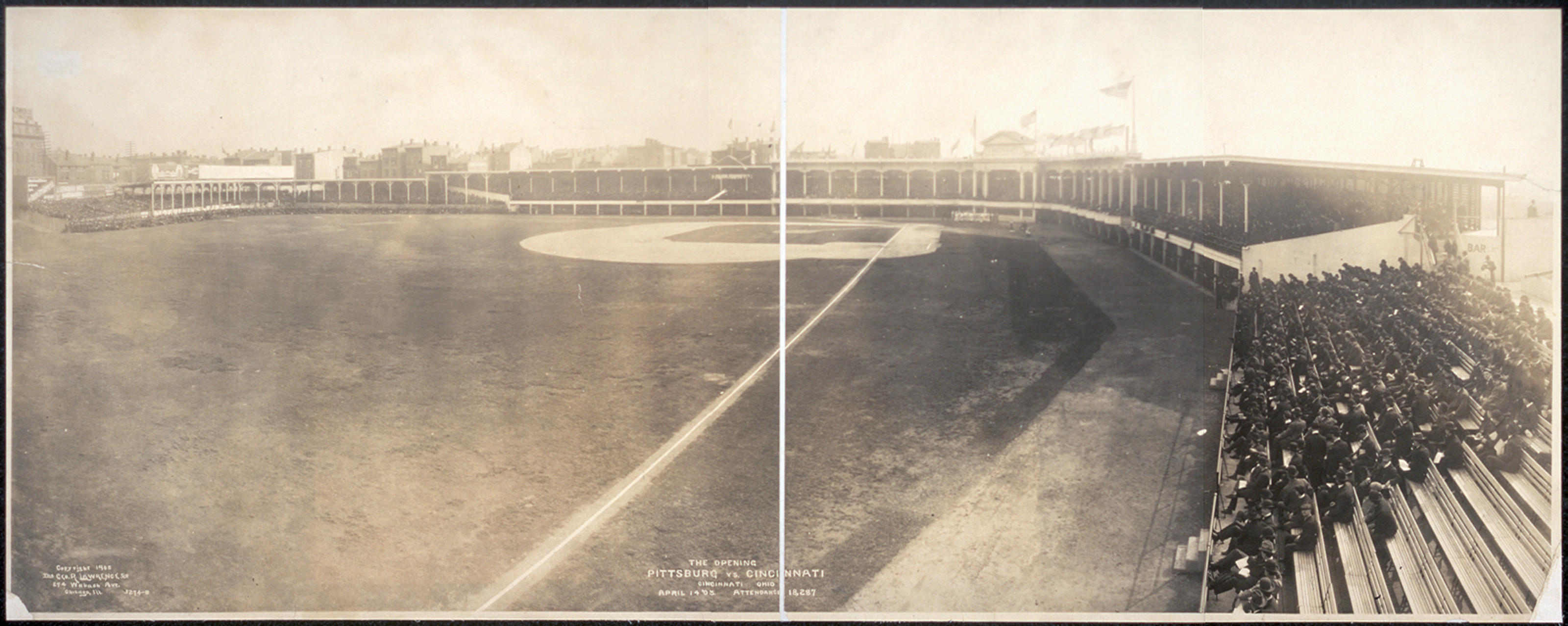 OH 1905 Pittsburg vs. Cincinnati 1 PHOTO, 1905 — historic image