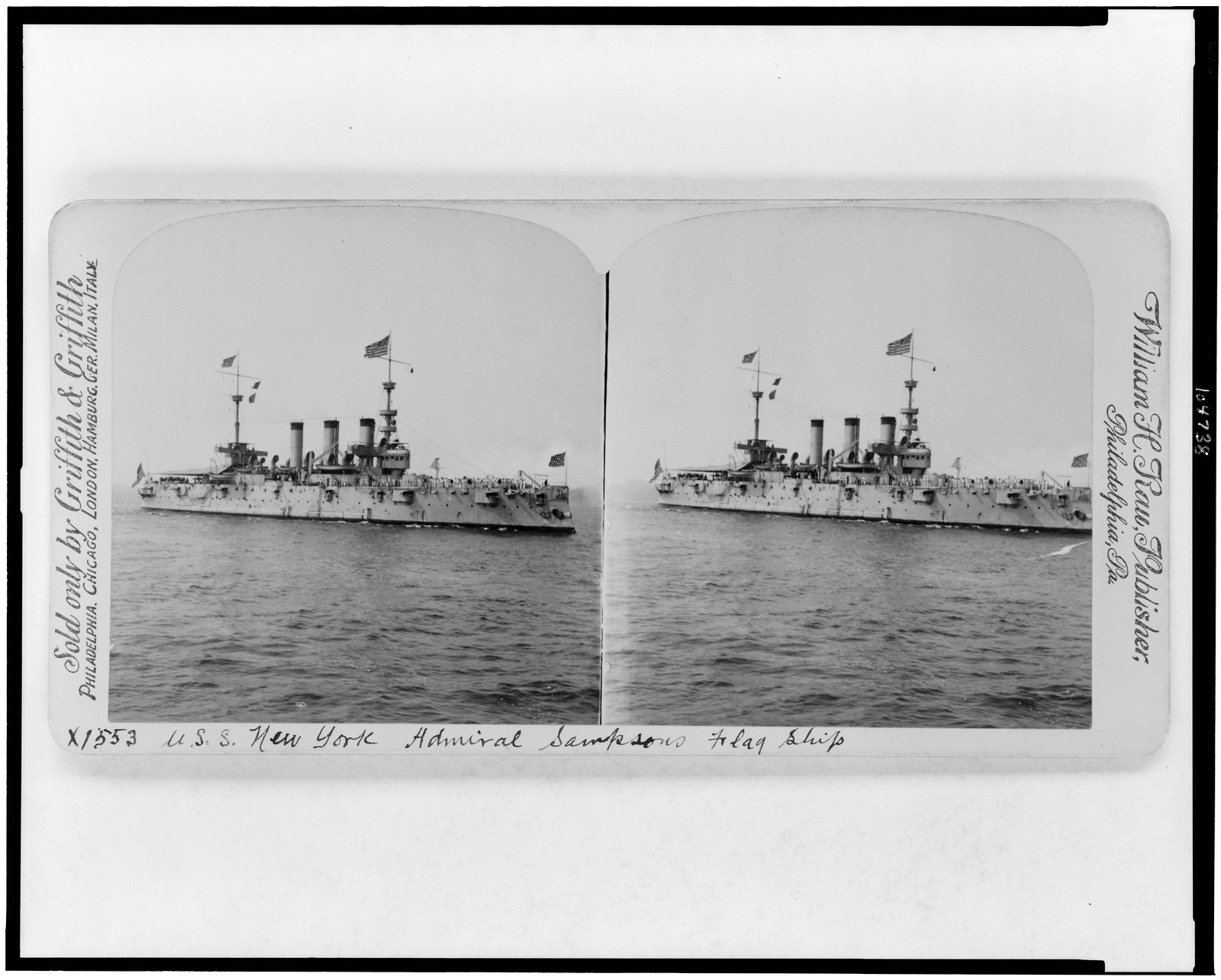 U.S.S. New York, Admiral Sampson's flag ship, Philadelphia, Pa. : William H. Rau, publisher, c1898. — historic photograph
