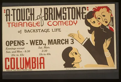 A touch of brimstone - triangle comedy of backstage life