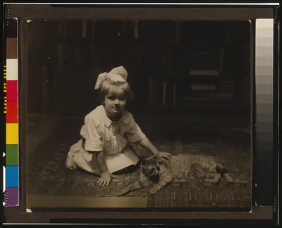 [Barbara Newberry with Buzzer the cat]