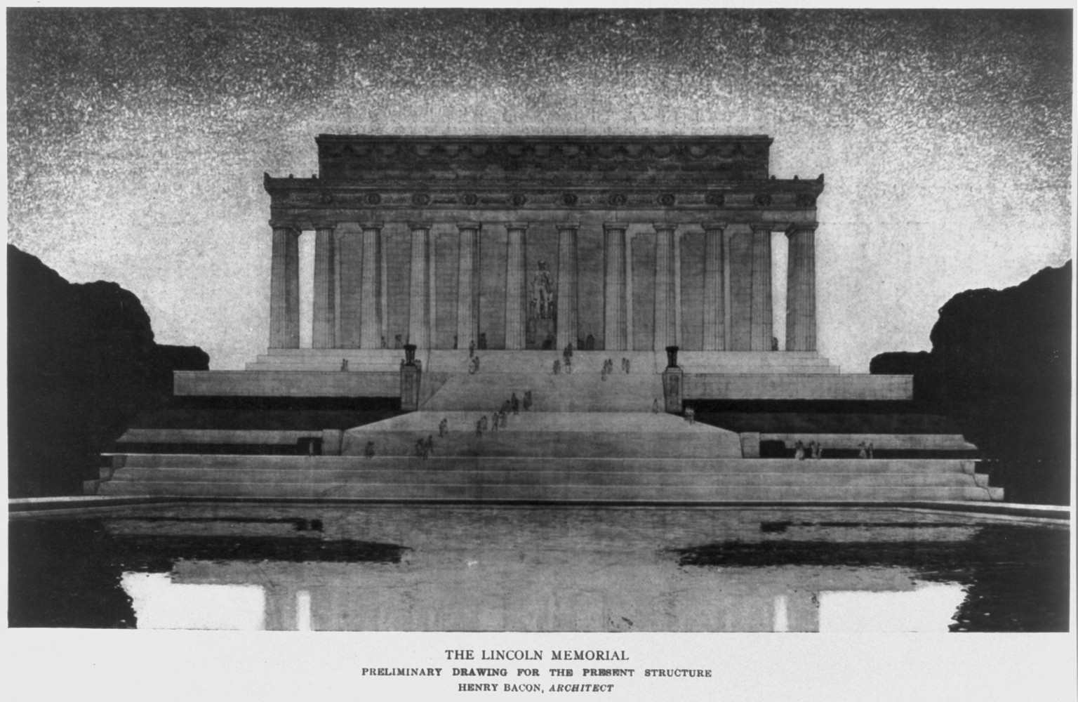 The Lincoln Memorial: Preliminary Drawing for the Present Structure — historic drawing
