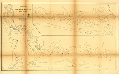 U.S. Coast Survey Map of Core Sound and Straits, North Carolina