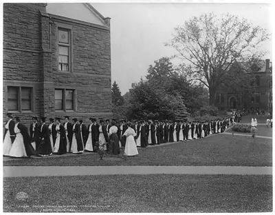 Seniors marching to chapel, Mt. Holyoke College, South Hadley, Mass.