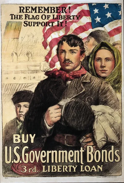 Remember! The flag of liberty - support it! Buy U.S. government bonds 3rd. Liberty Loan