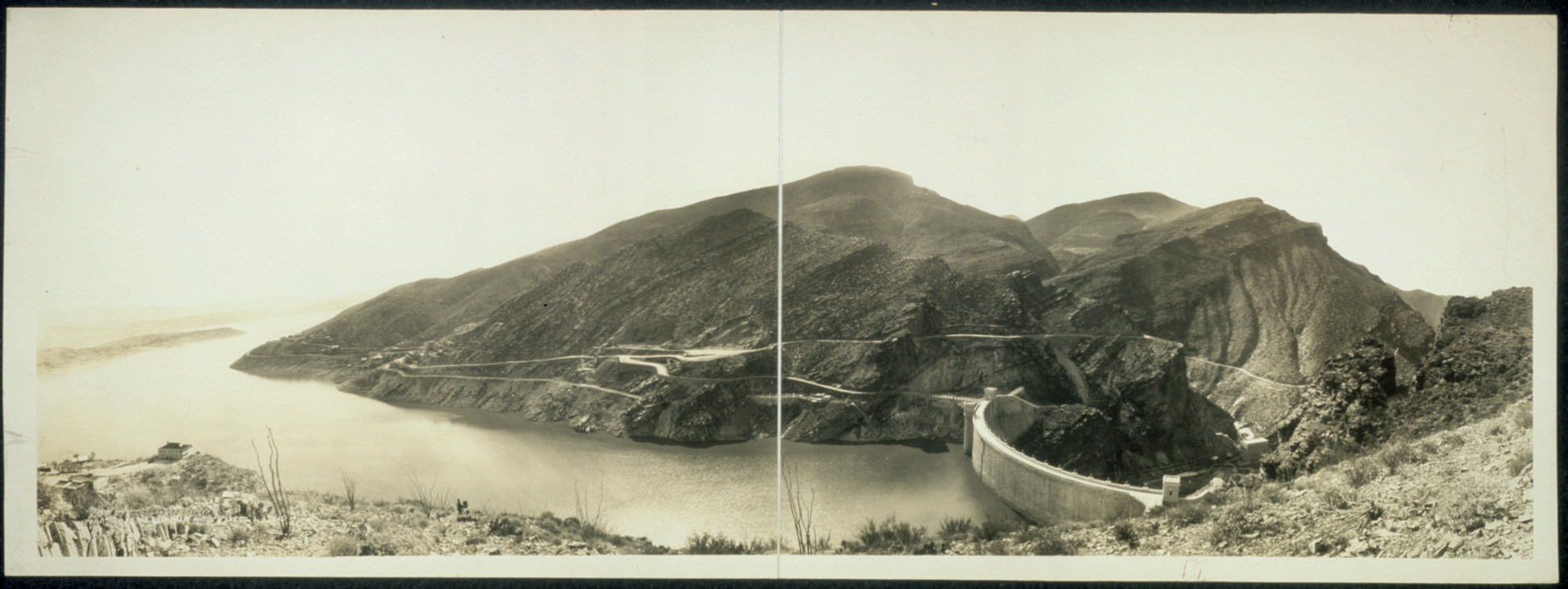 Roosevelt Dam and lake, c1915. — historic photograph