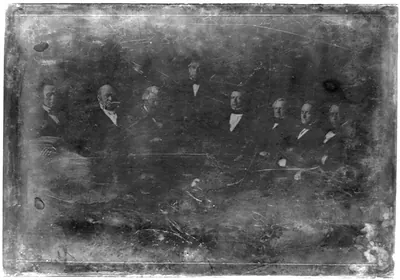 [Zachary Taylor and his cabinet, all seated except President Taylor]