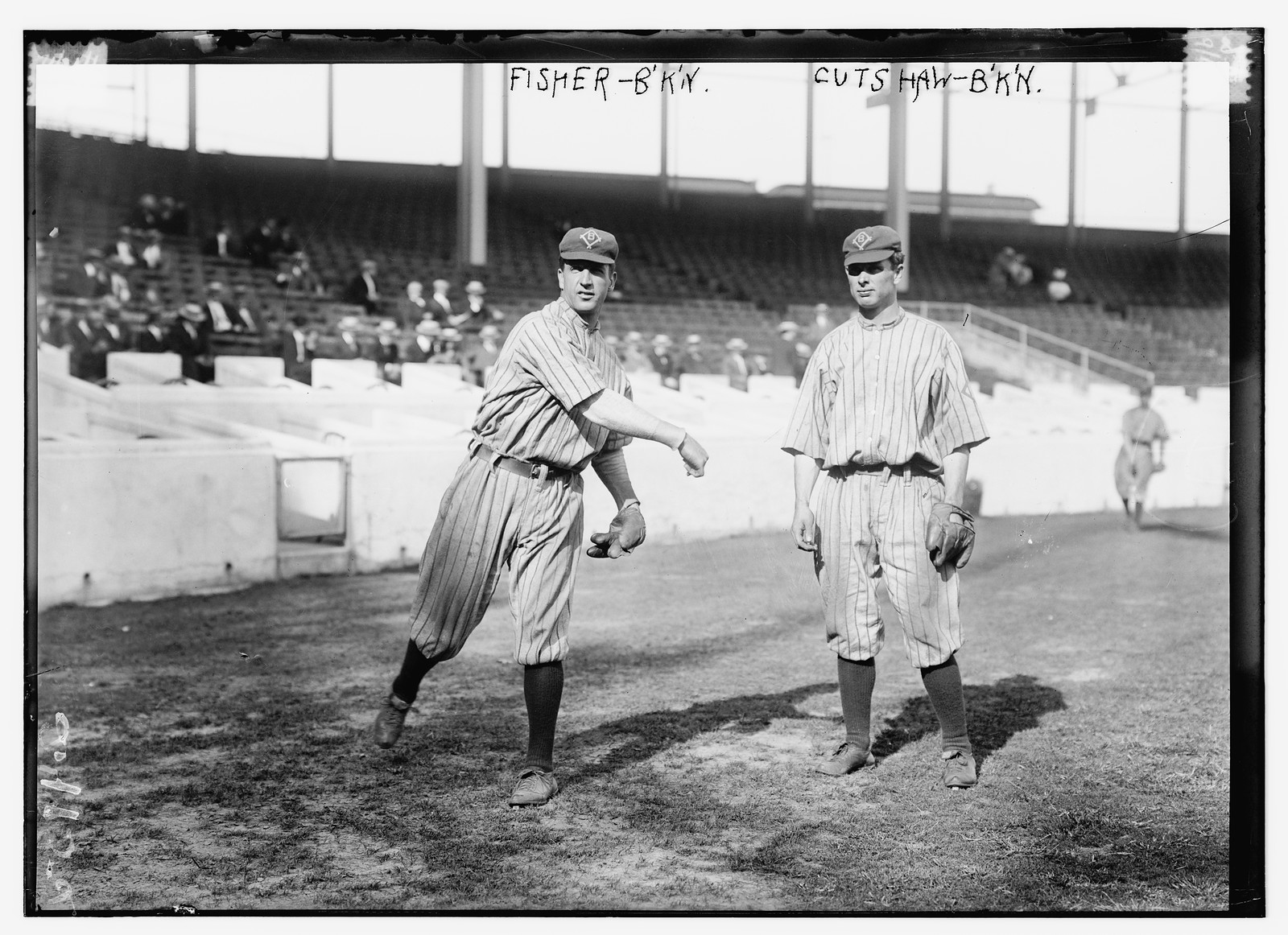 Bob Fisher & George Cutshaw, Brooklyn NL, at the Polo Grounds, NY (baseball), [1912] — historic photograph