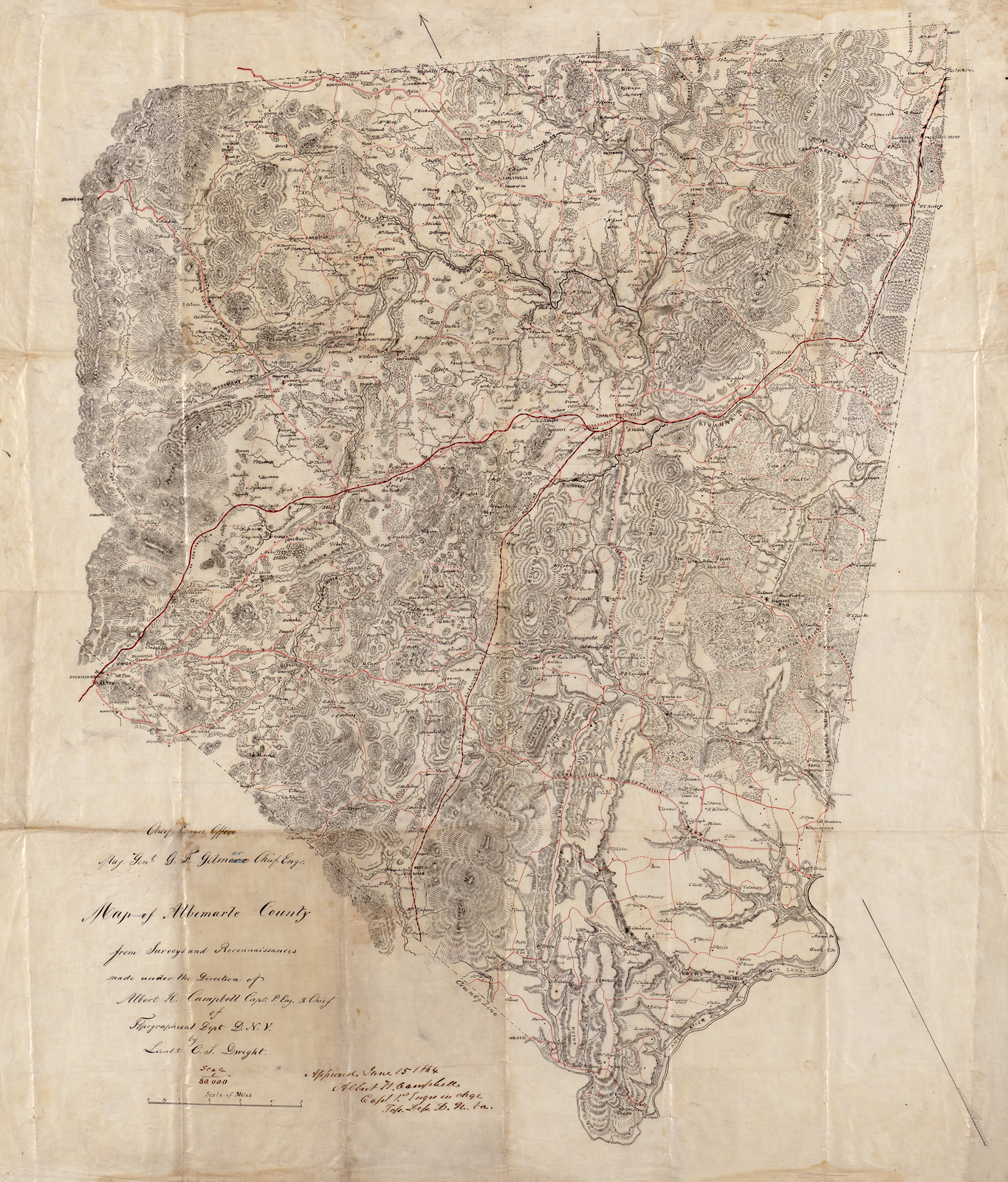 Albemarle County, Virginia by Jed, c. 1867 — antique map
