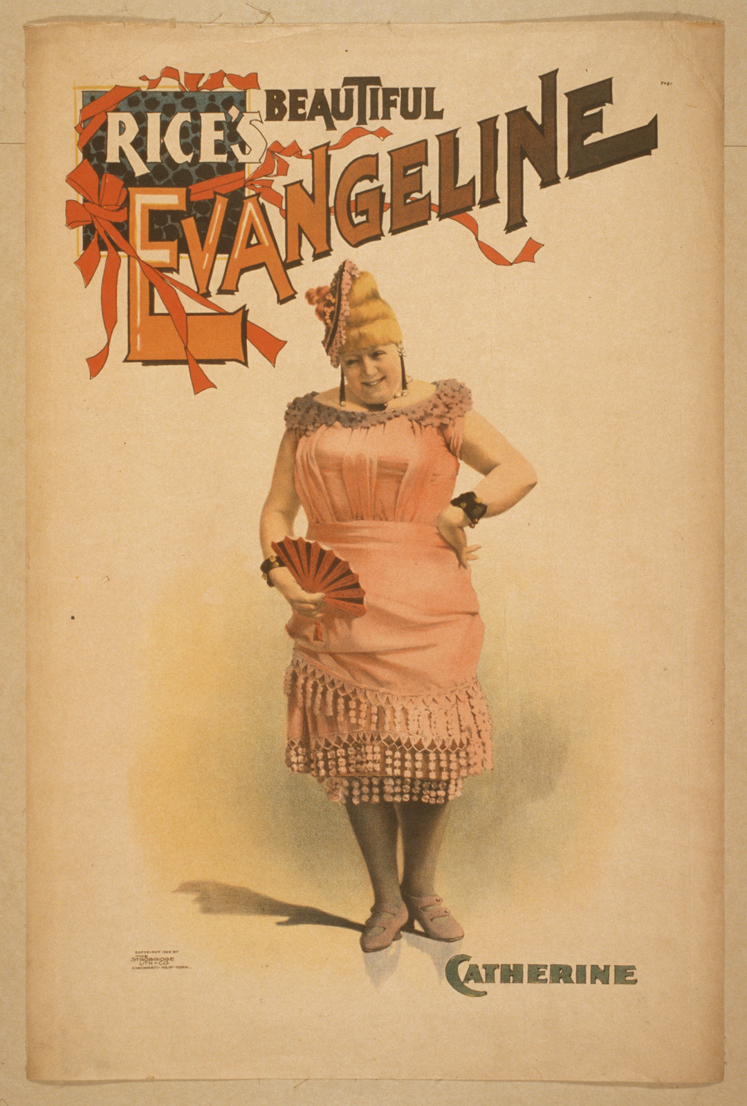 Rices beautiful Evangeline, 1896 — vintage poster