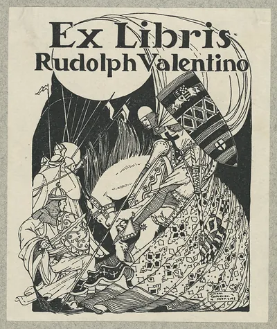 Ex Libris Rudolph Valentino bookplate