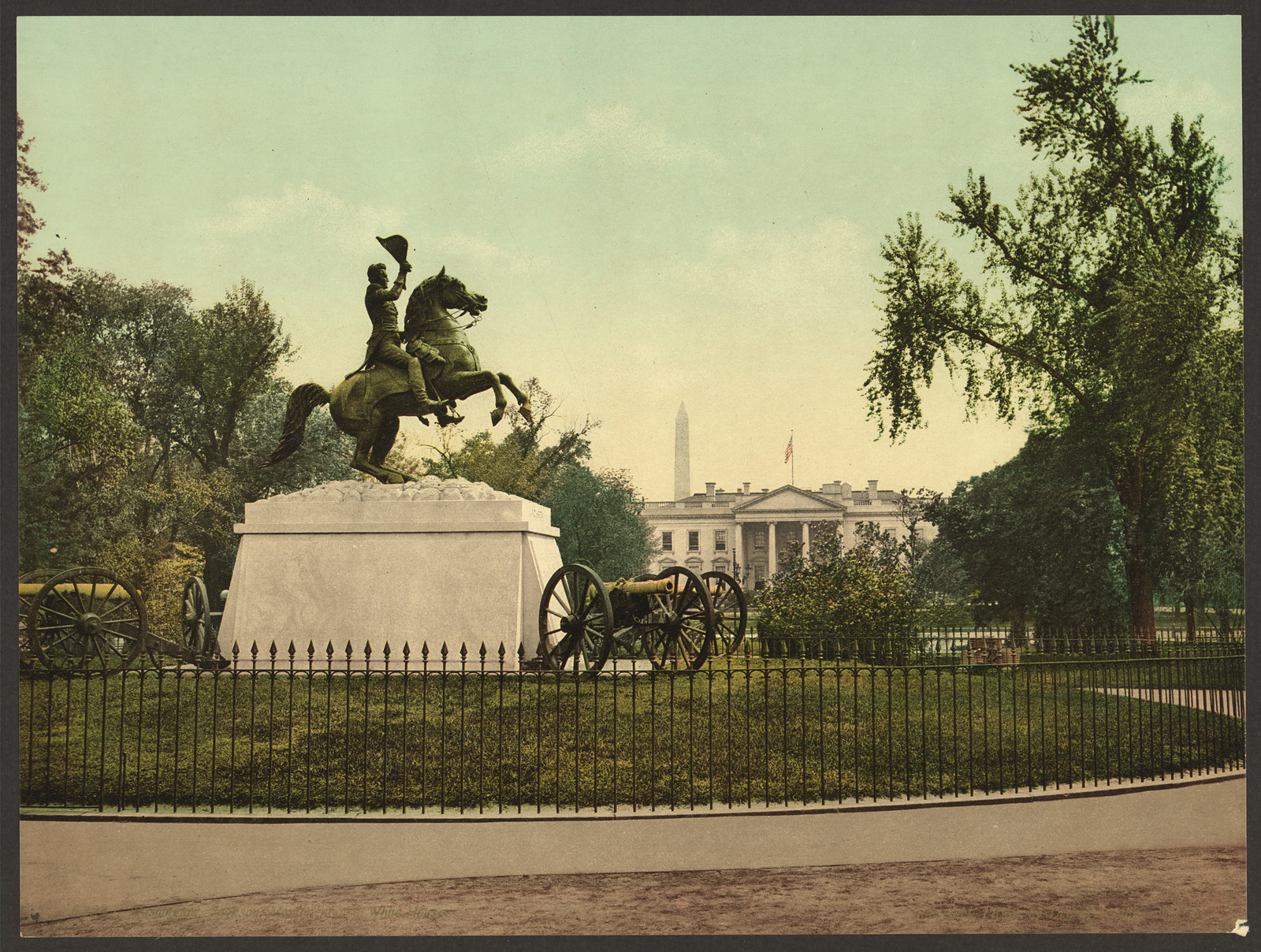 Andrew Jackson equestrian statue, Lafayette Square, Washington — historic image