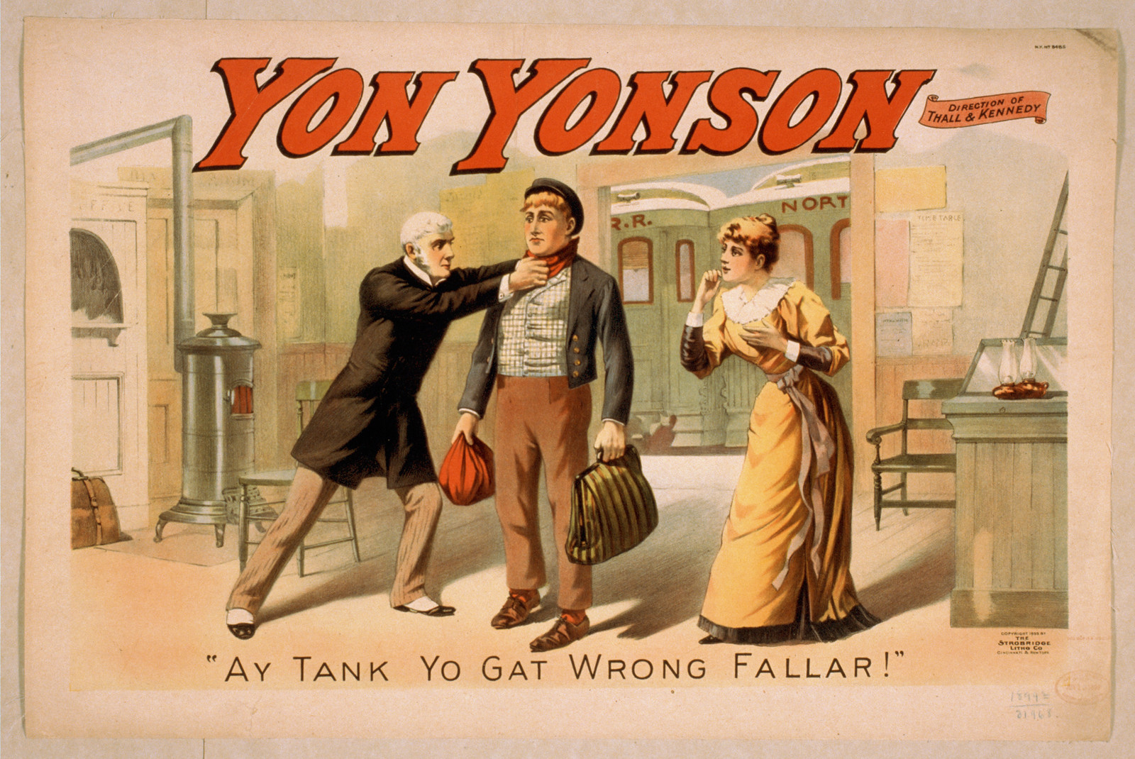 Yon Yonson theatre poster, Thall & Kennedy direction — vintage poster