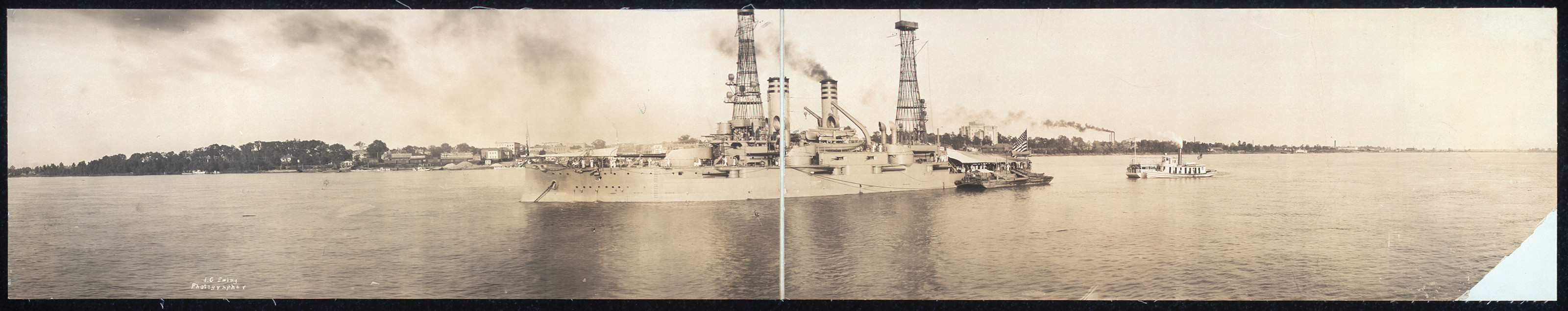 Battleship in Baton Rouge, Louisiana, 1911, 1911 — historic image