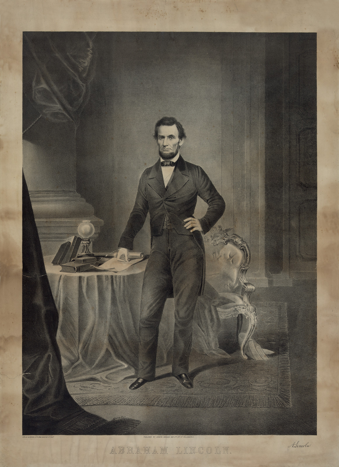 Abraham Lincoln, c. 1860s — antique lithograph