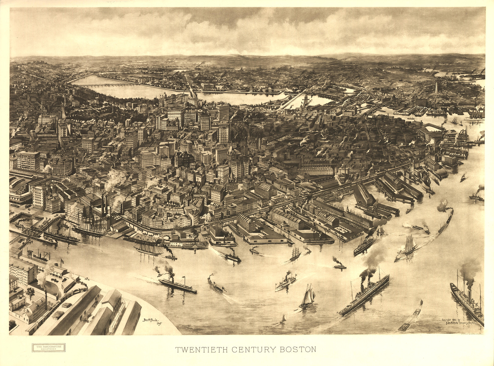 Boston, Massachusetts, 1905, 1905 — antique map