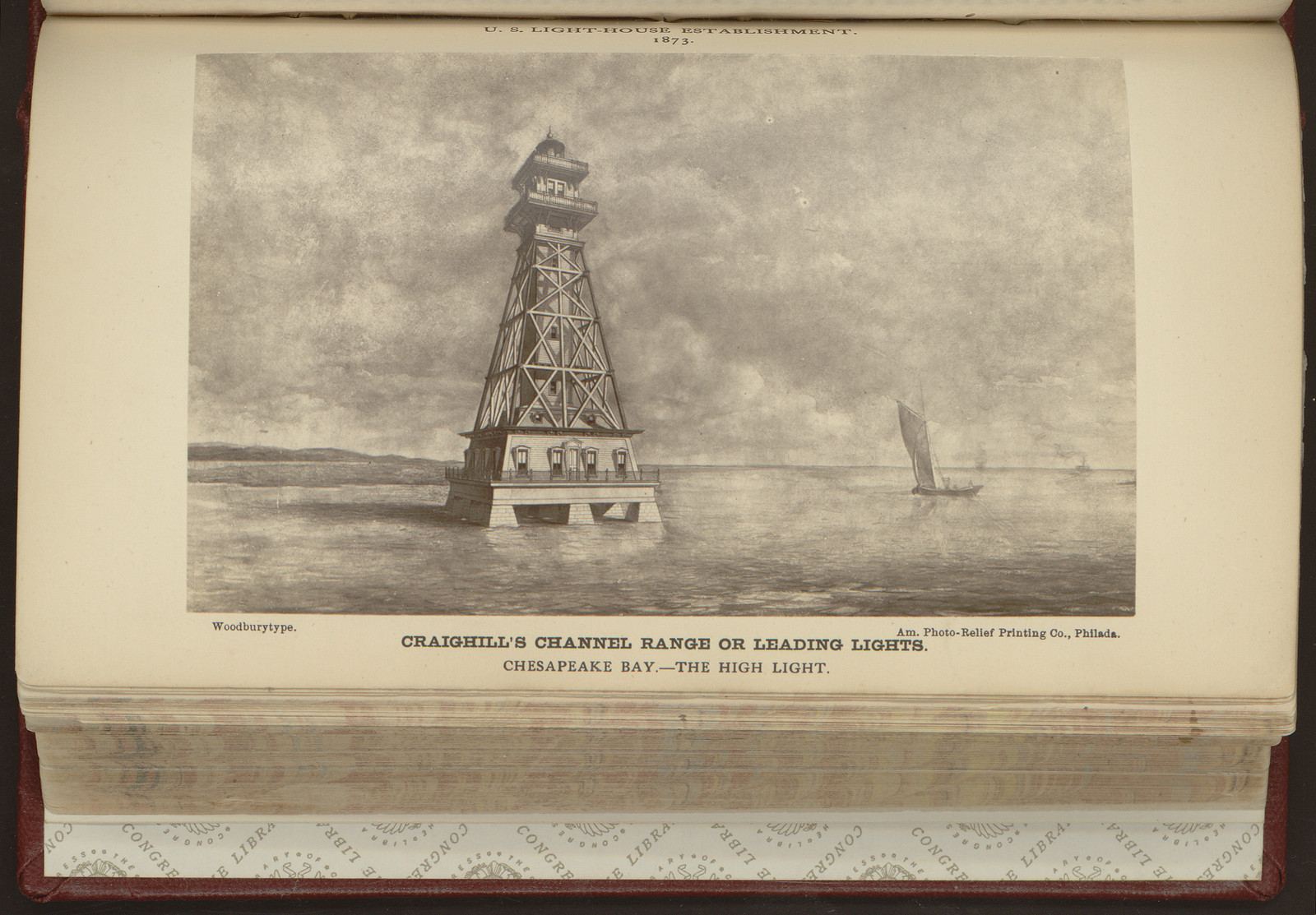Craighill's channel range or leading lights, Chesapeake Bay--The high light, 1873 — historic image