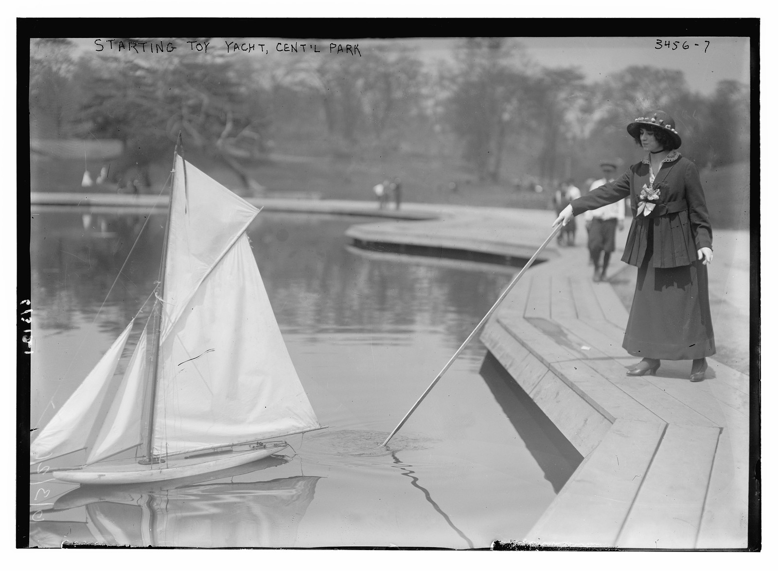 Start of toy yacht race, Central Park, n/a — historic photograph