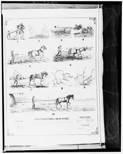 Cultivators--Walking: numbered plate of agricultural implements