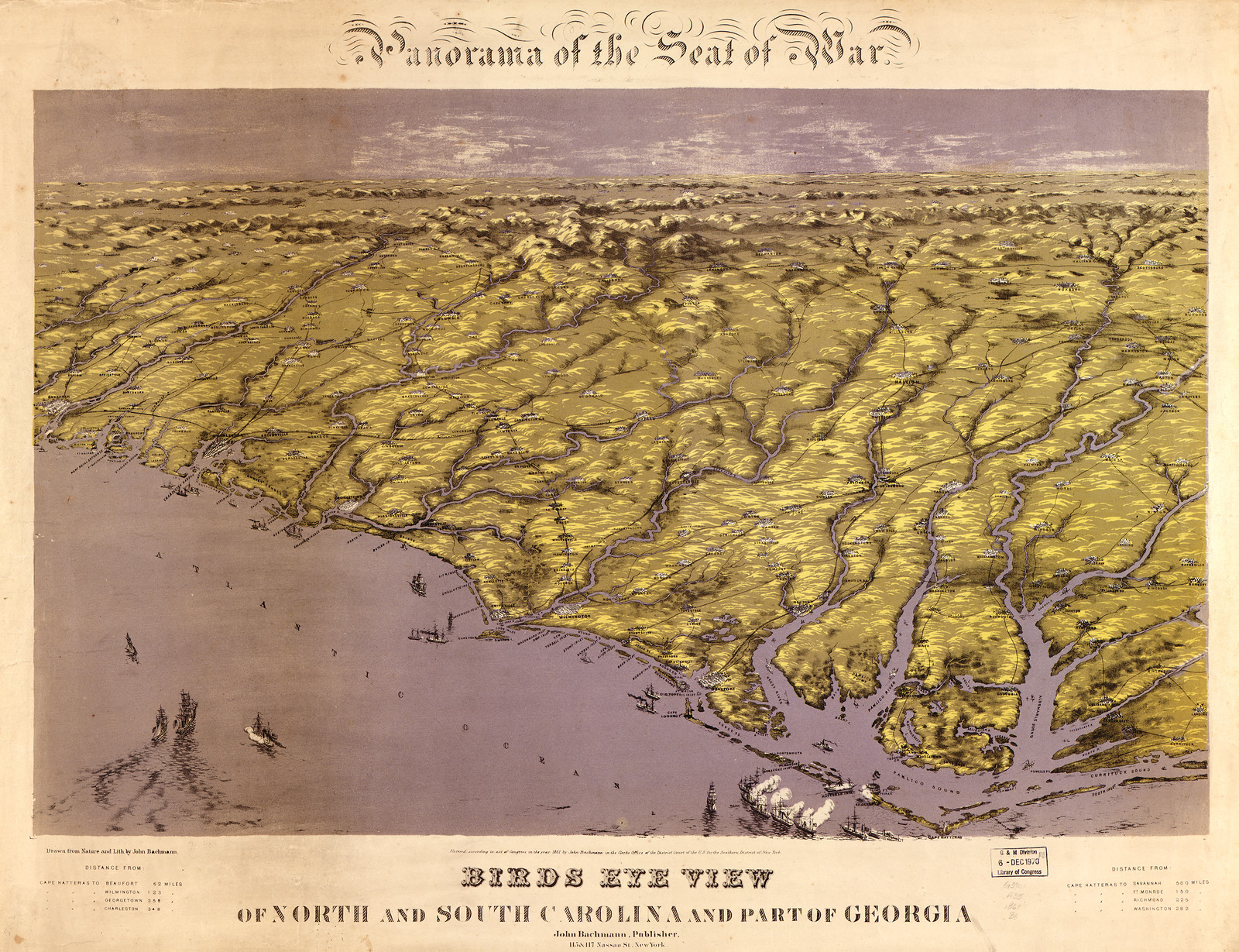 Birds Eye View of North and South Carolina and Part of Georgia — historic image