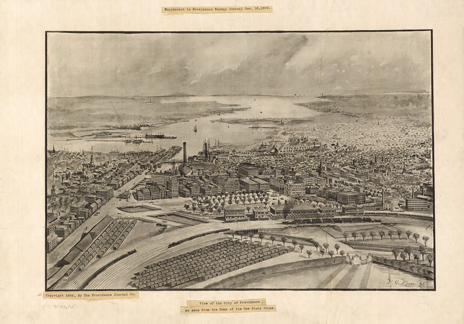 RI Providence 1895 MAP, 1895 — antique map