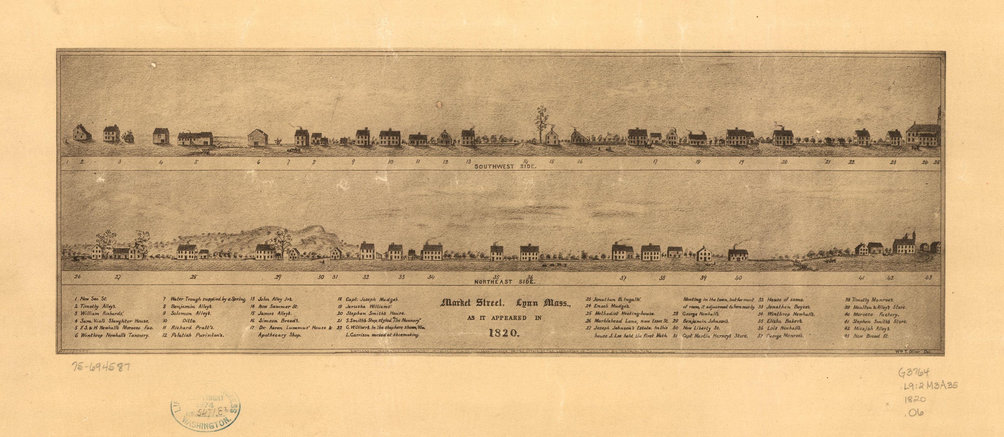 Lynn, Massachusetts, 1820, 1820 — antique map