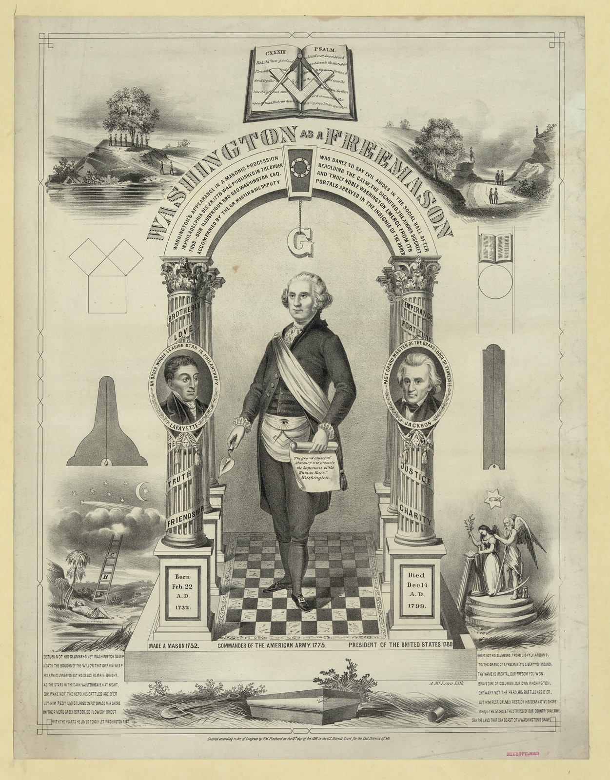 Washington as a Freemason — historic image