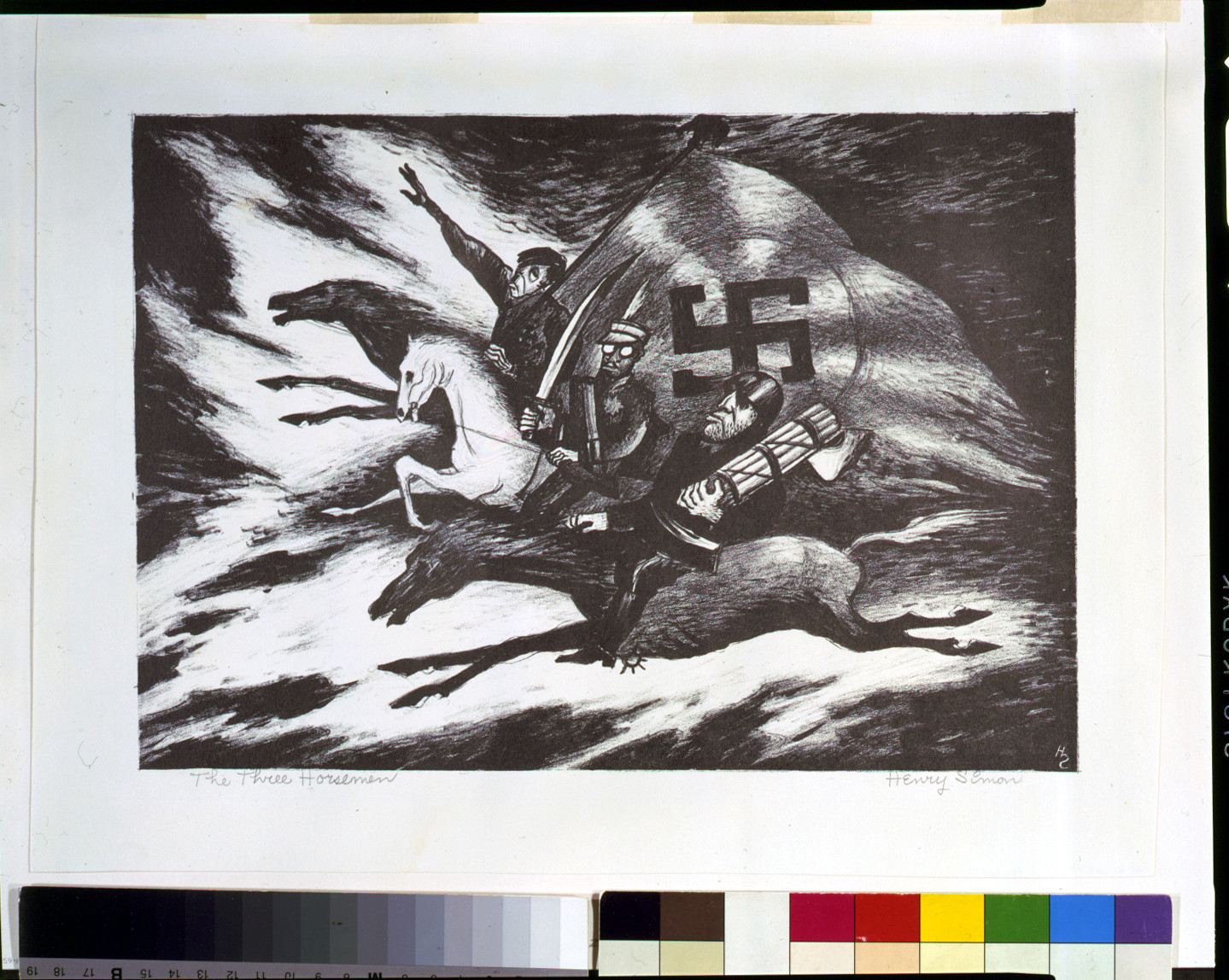 The three horsemen / Henry Simon., [between 1939 and 1950] — antique lithograph