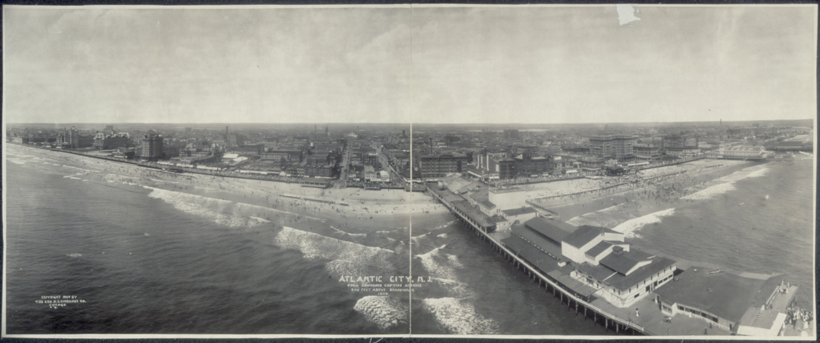 Atlantic City from Airship, New Jersey, 1909, 1909 — historic image