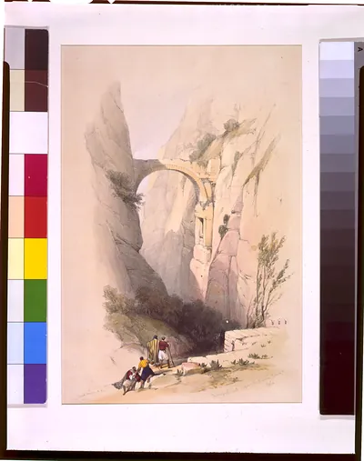 Triumphal arch across the ravine leading to Petra / David Roberts, R.A.