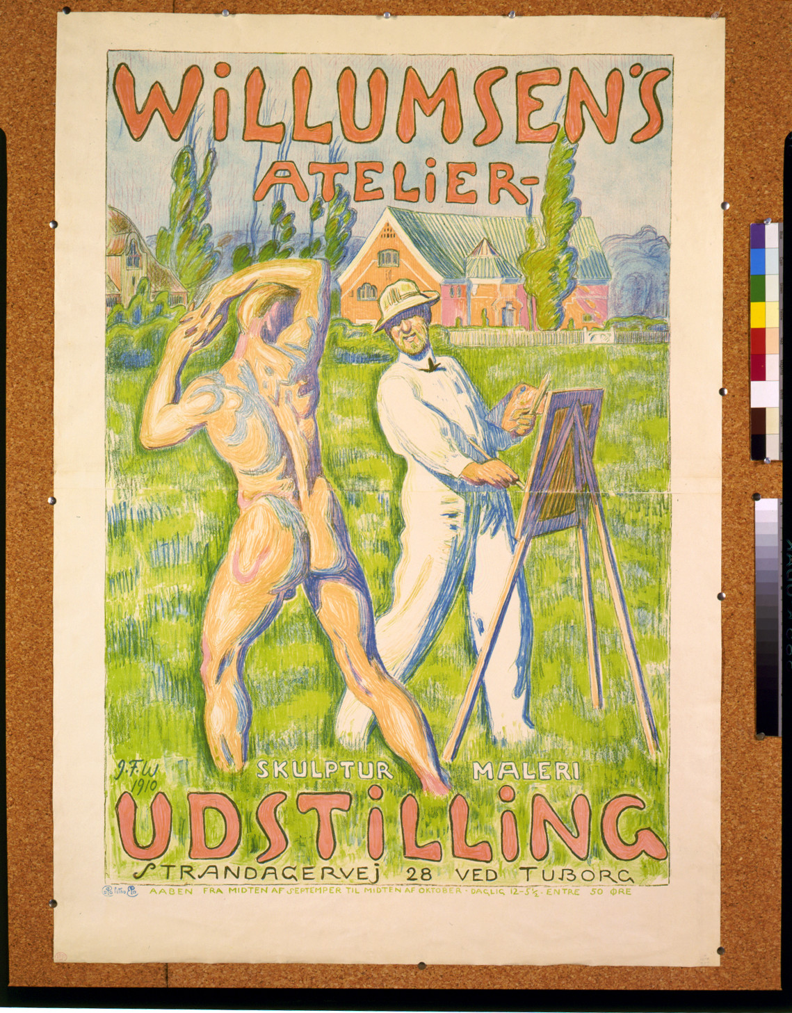 Willumsen's atelier--udstilling, 1910 — vintage poster