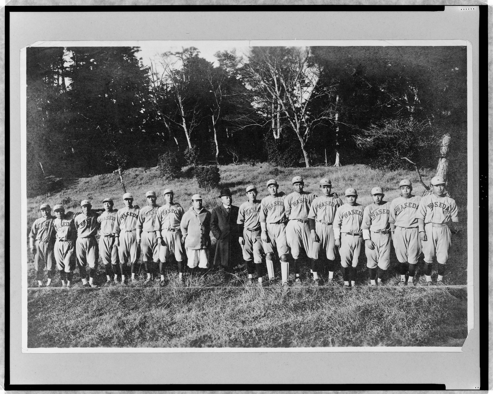 Waseda University baseball team to visit U.S., now in Honolulu, [1911] — historic photograph