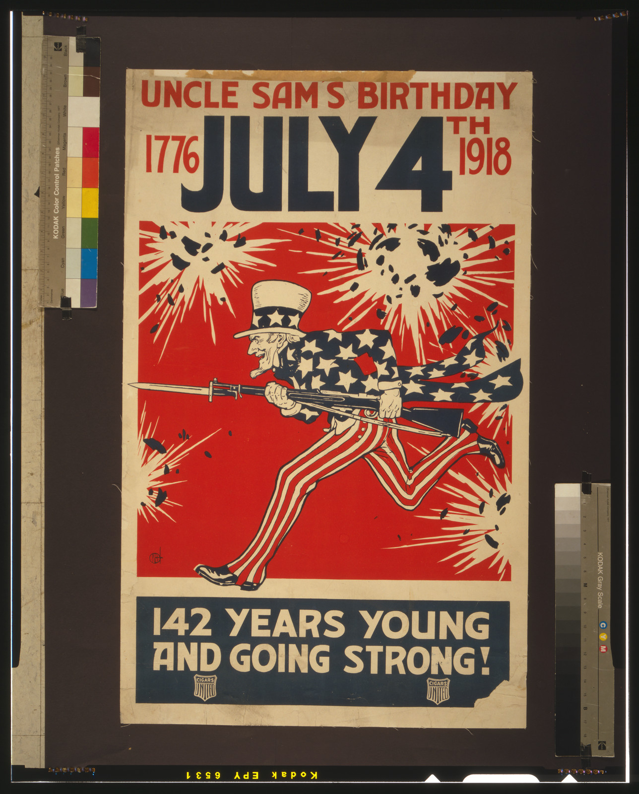 Uncle Sam's birthday July 4th 1776-1918 142 years young and going strong!, 1918 — vintage poster