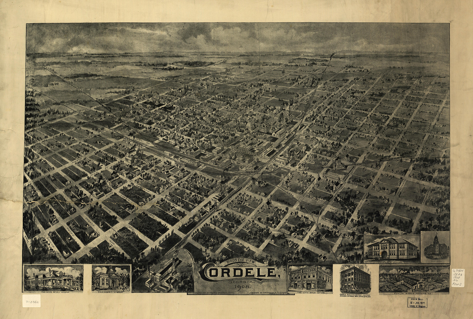 Cordele, Georgia, 1908, 1908 — antique map